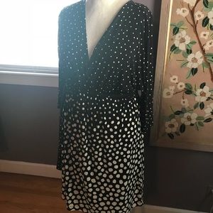 Lane Bryant faux wrap dress polka dots size 18/20